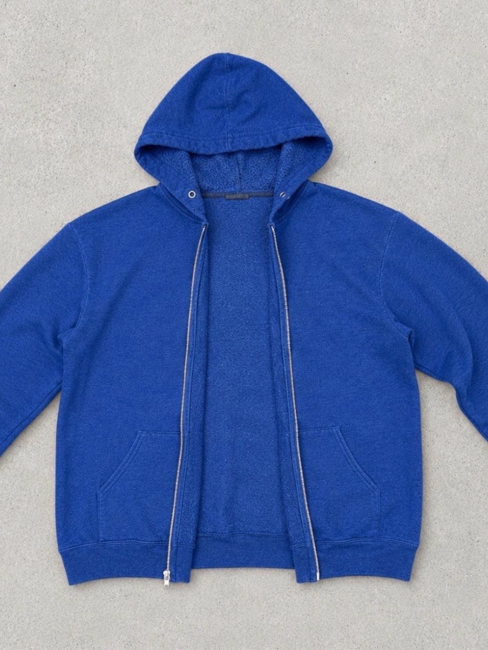 Men’s Plain Blue Zip Up Hoodie
